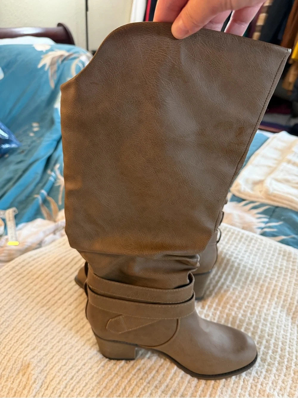 Women’s Brown Mid-Calf Buckle Boots